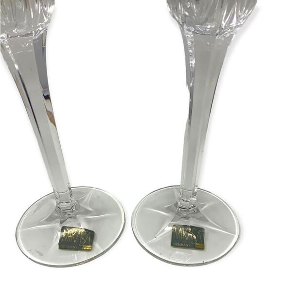 Mikasa Icicles Crystal Candlestick Holders Set of 2 NWT - Picture 3 of 7